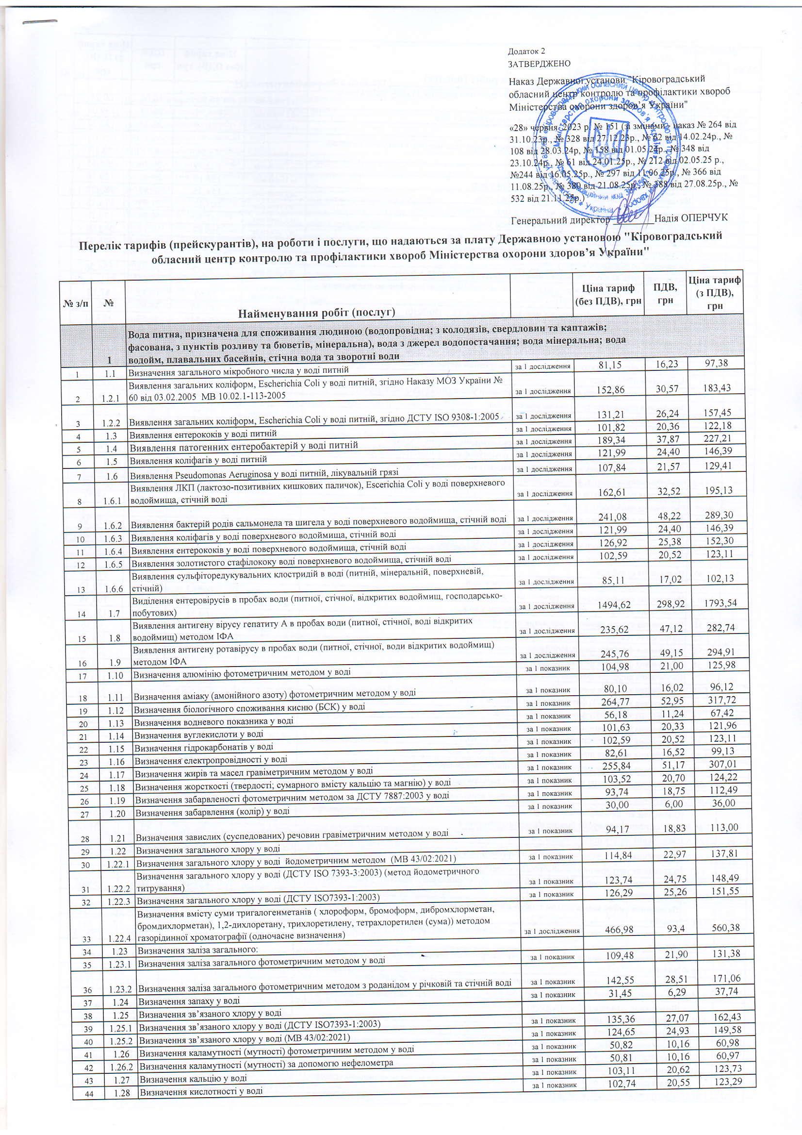Прайскурант 1
