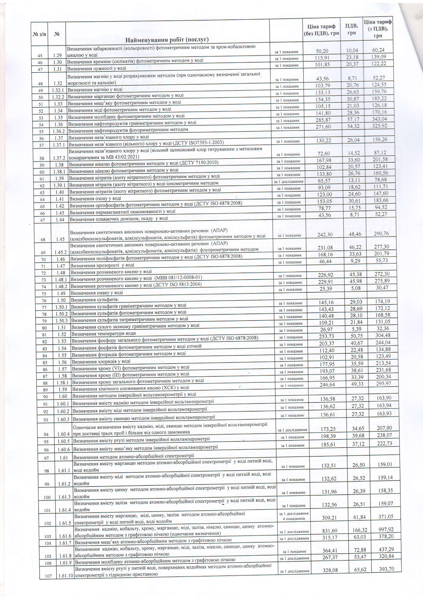 Прайскурант 2