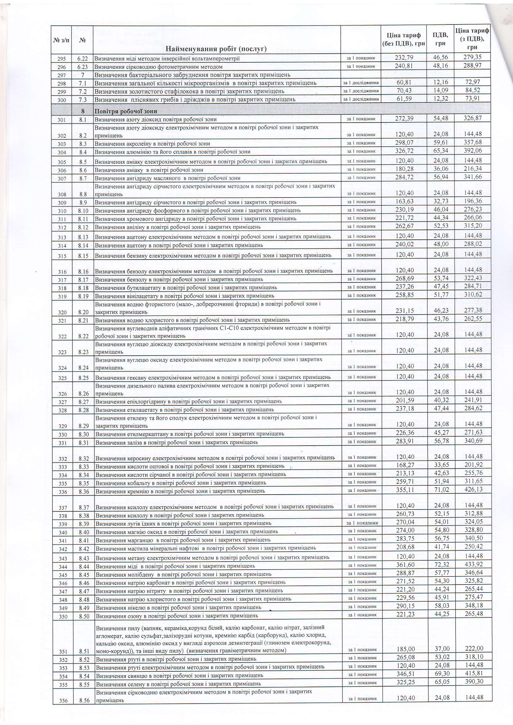 Прайскурант 6