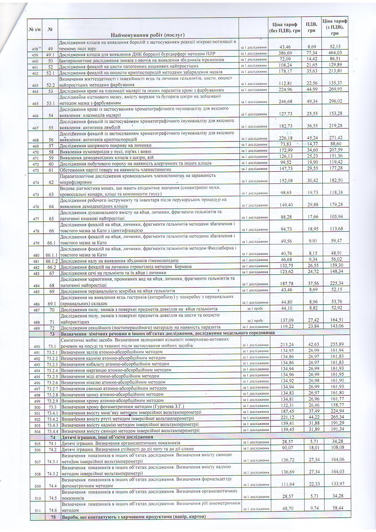 Прайскурант 9