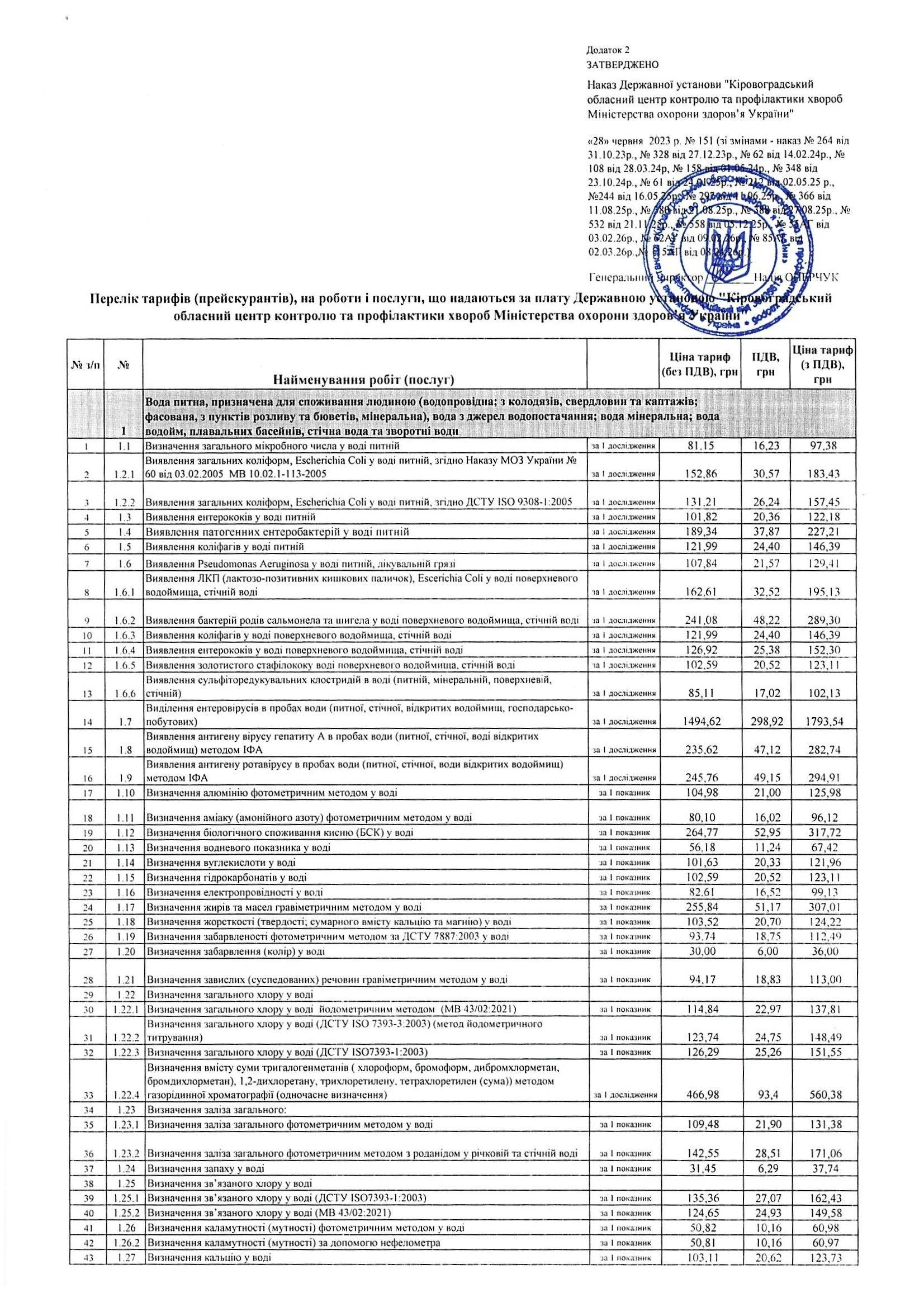 Прайскурант 1